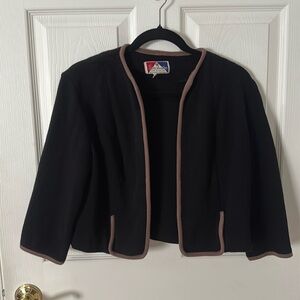 Vintage Dorcester Black sweater with tan Trim